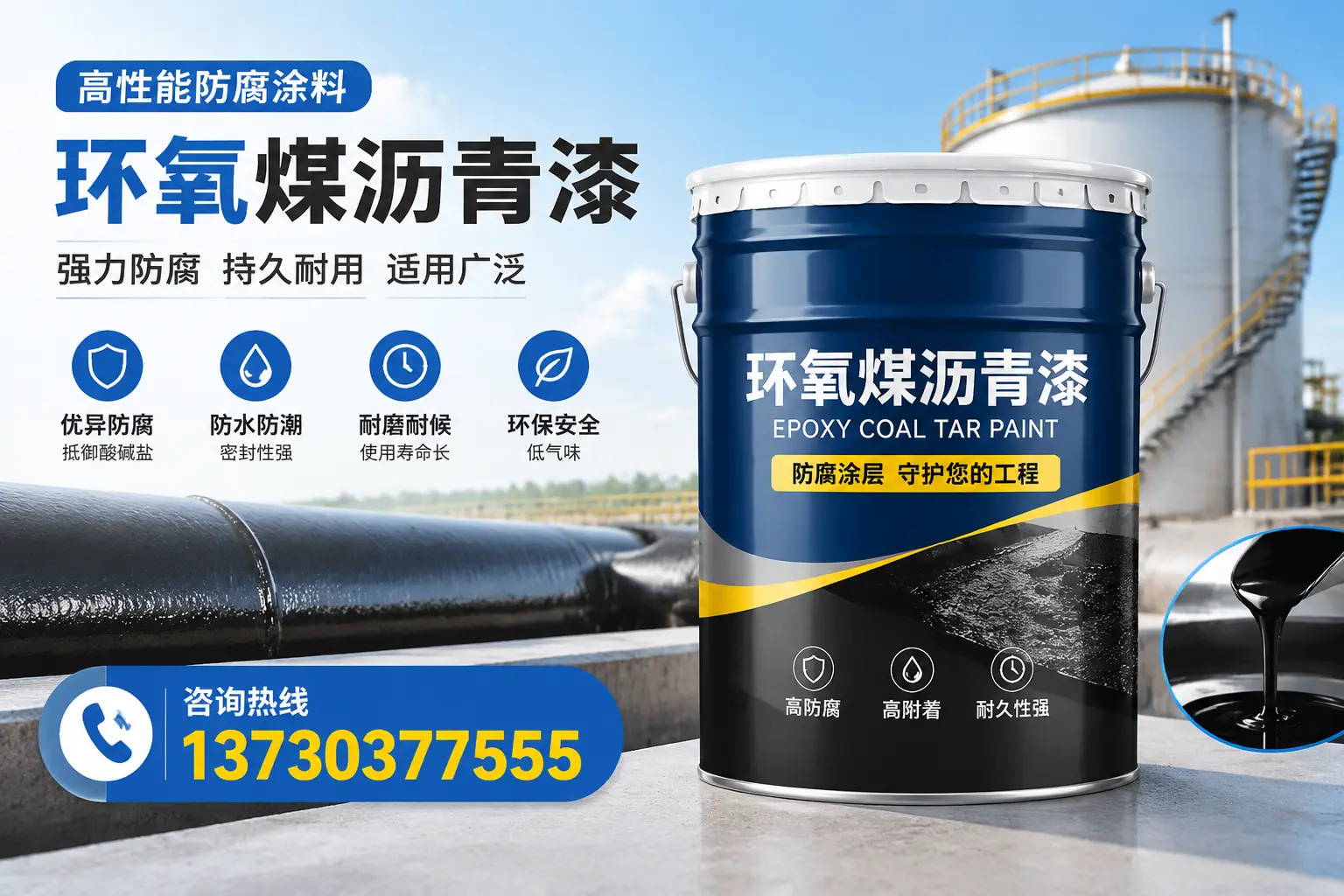 环氧煤沥青漆的耐久性分析，适合昌江的使用场景
